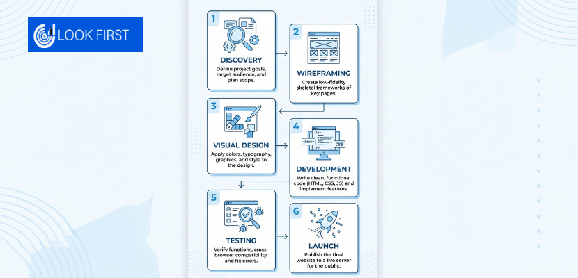 6 steps of a web design process