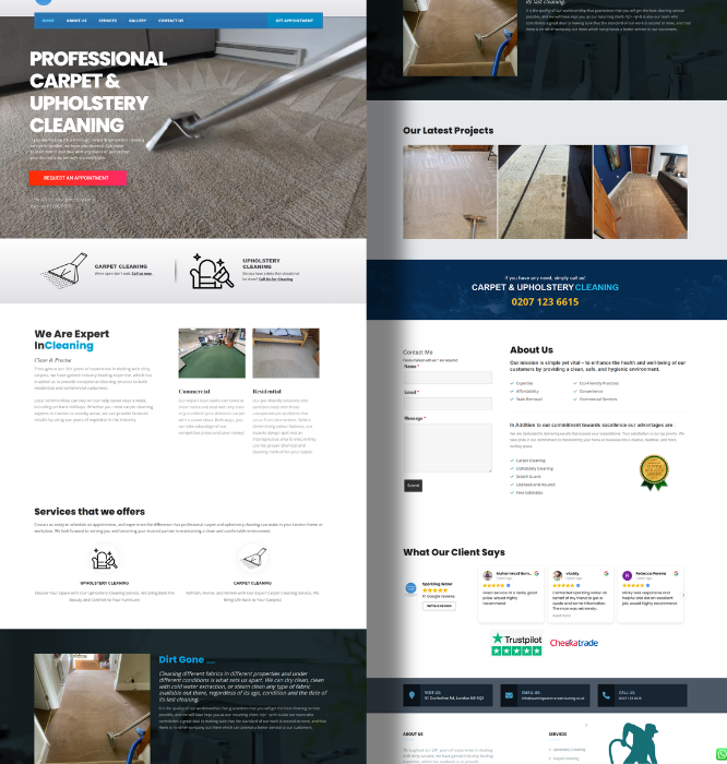 Sparkling water carpet cleaning portfolio