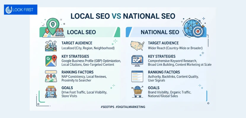 Local SEO vs National SEO Comparison